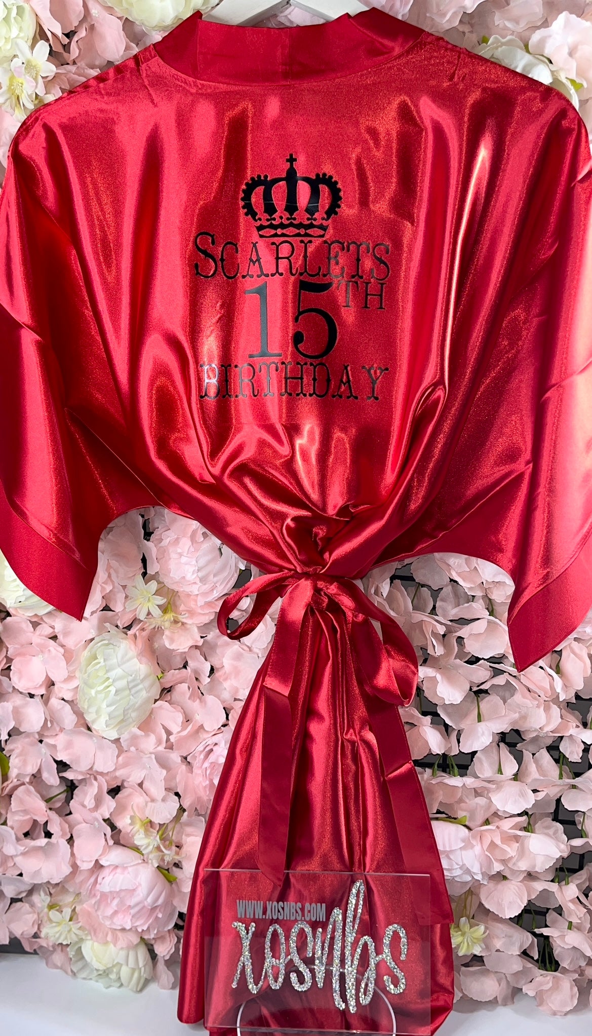 Kids | Personalised Satin Robes | Red