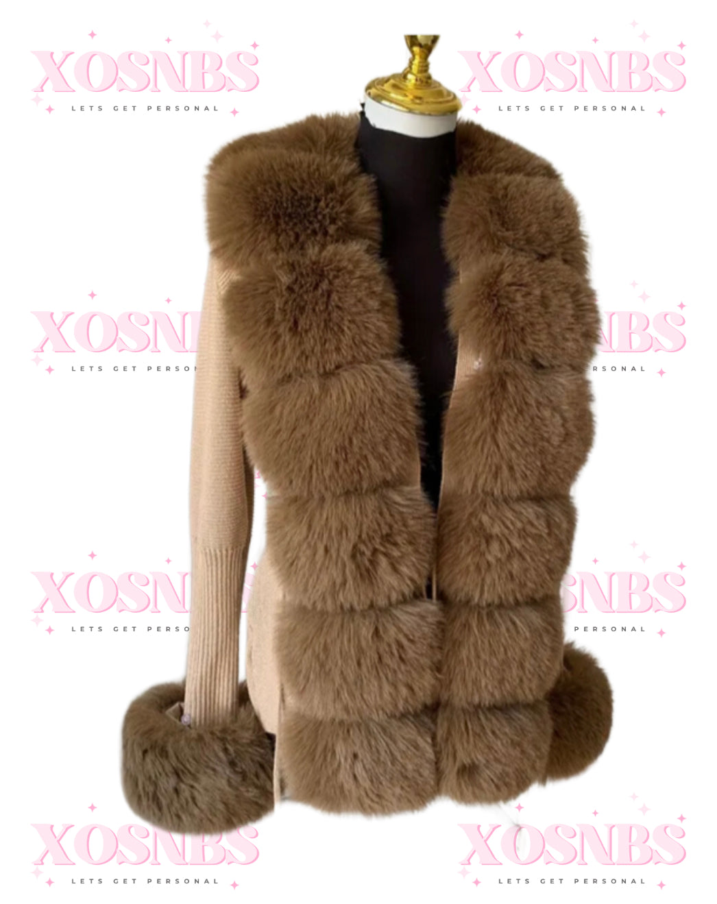 Faux Fur Trim Cardigan & Cuffs