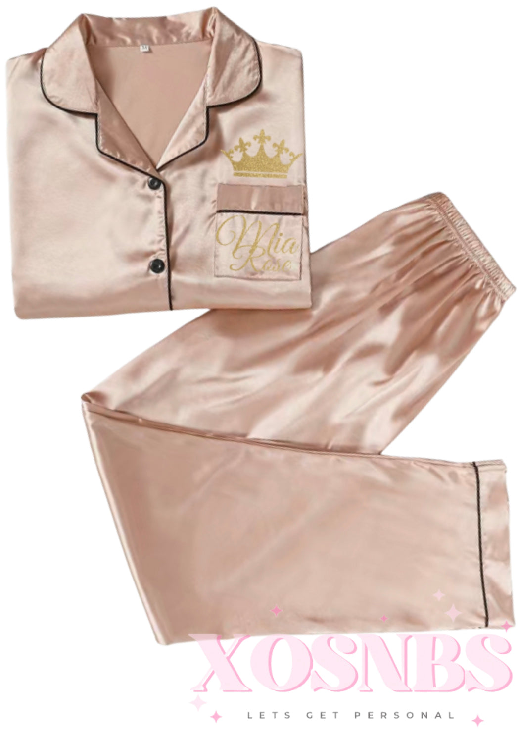 Satin Full Length Pjs | Champagne