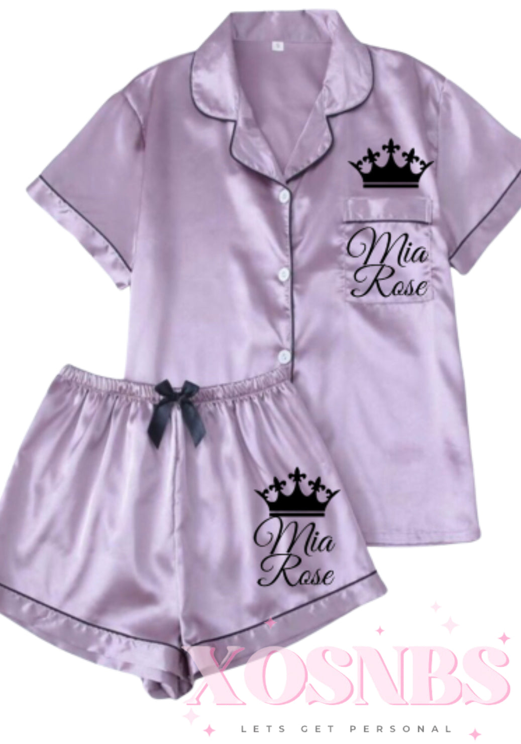 Satin Short Shirt Set | Lilac