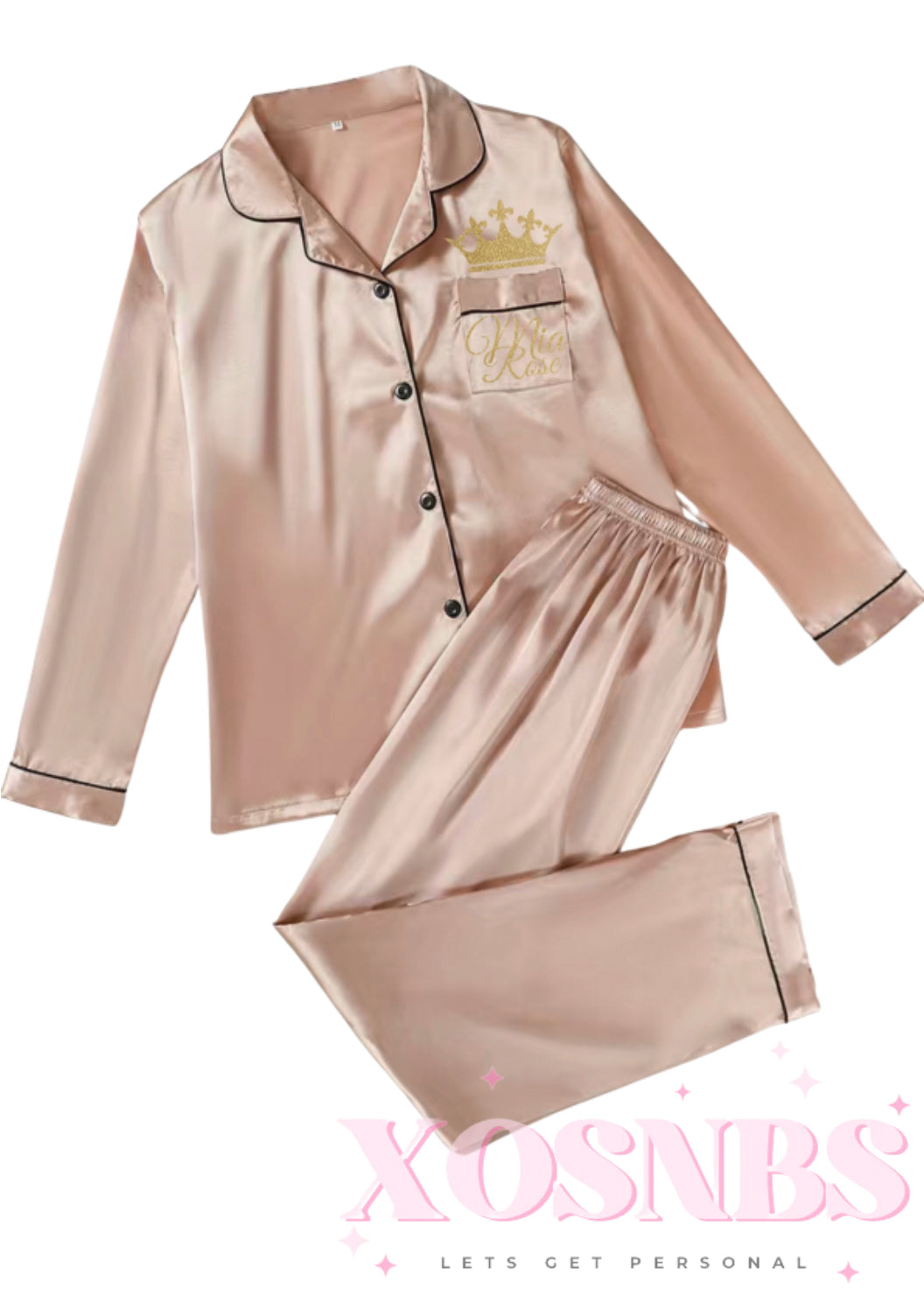 Satin Full Length Pjs | Champagne