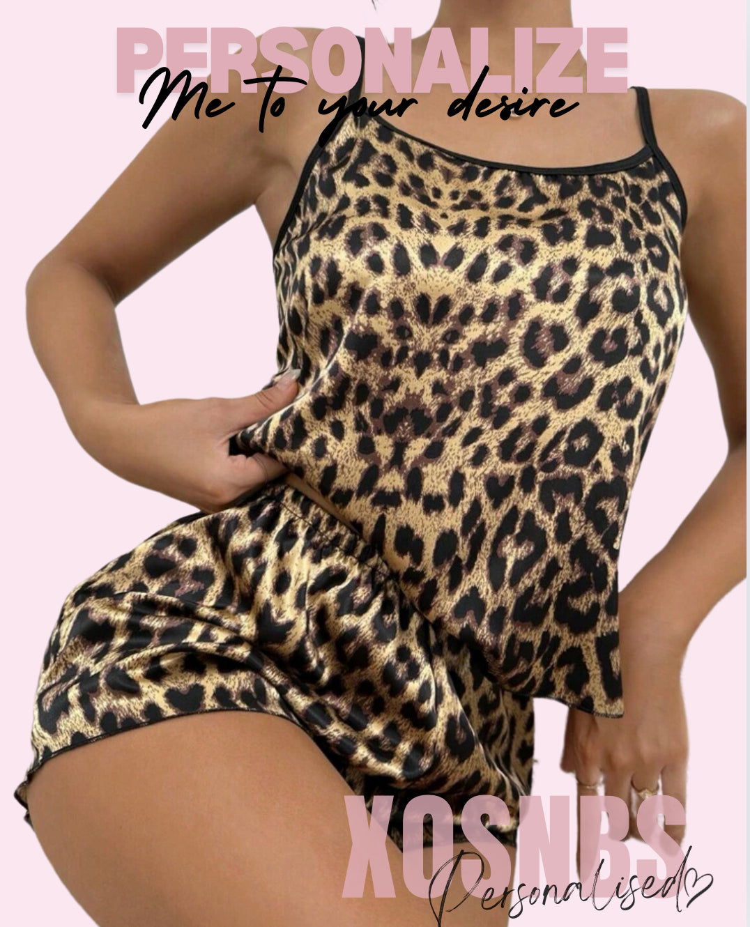 Leopard Satin Cami Set