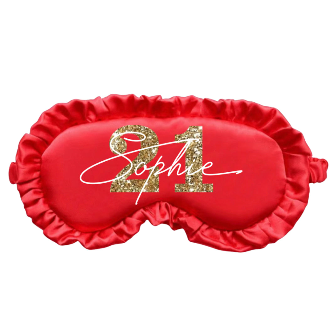 Personalised Satin Ruffle Sleep Mask