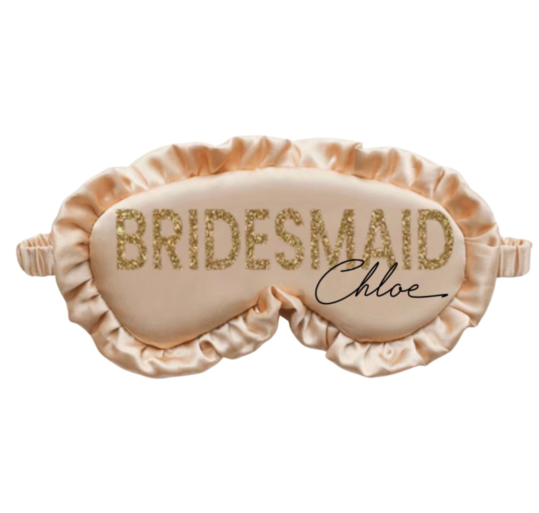 Personalised Satin Ruffle Sleep Mask