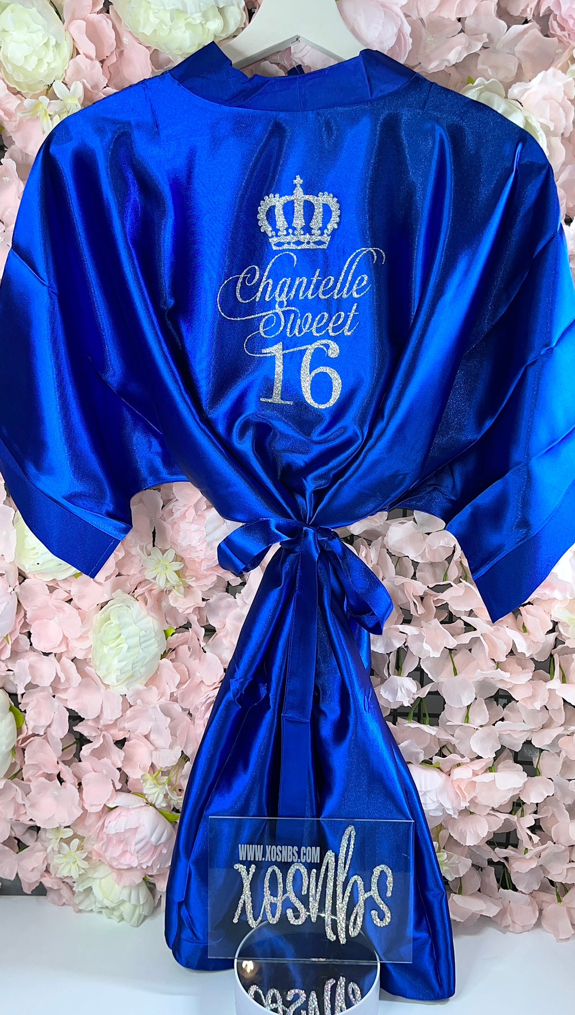 Kids | Personalised Satin Robes | Royal Blue