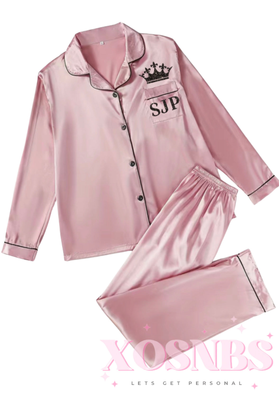 Satin Full Length Pjs | Pink