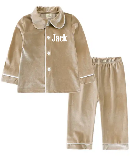 Embroidered Velvet Pjs