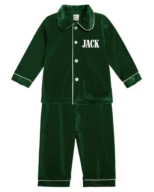 Embroidered Velvet Pjs