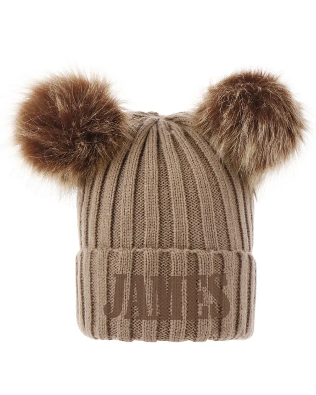 Embroidered Pom Pom Hat