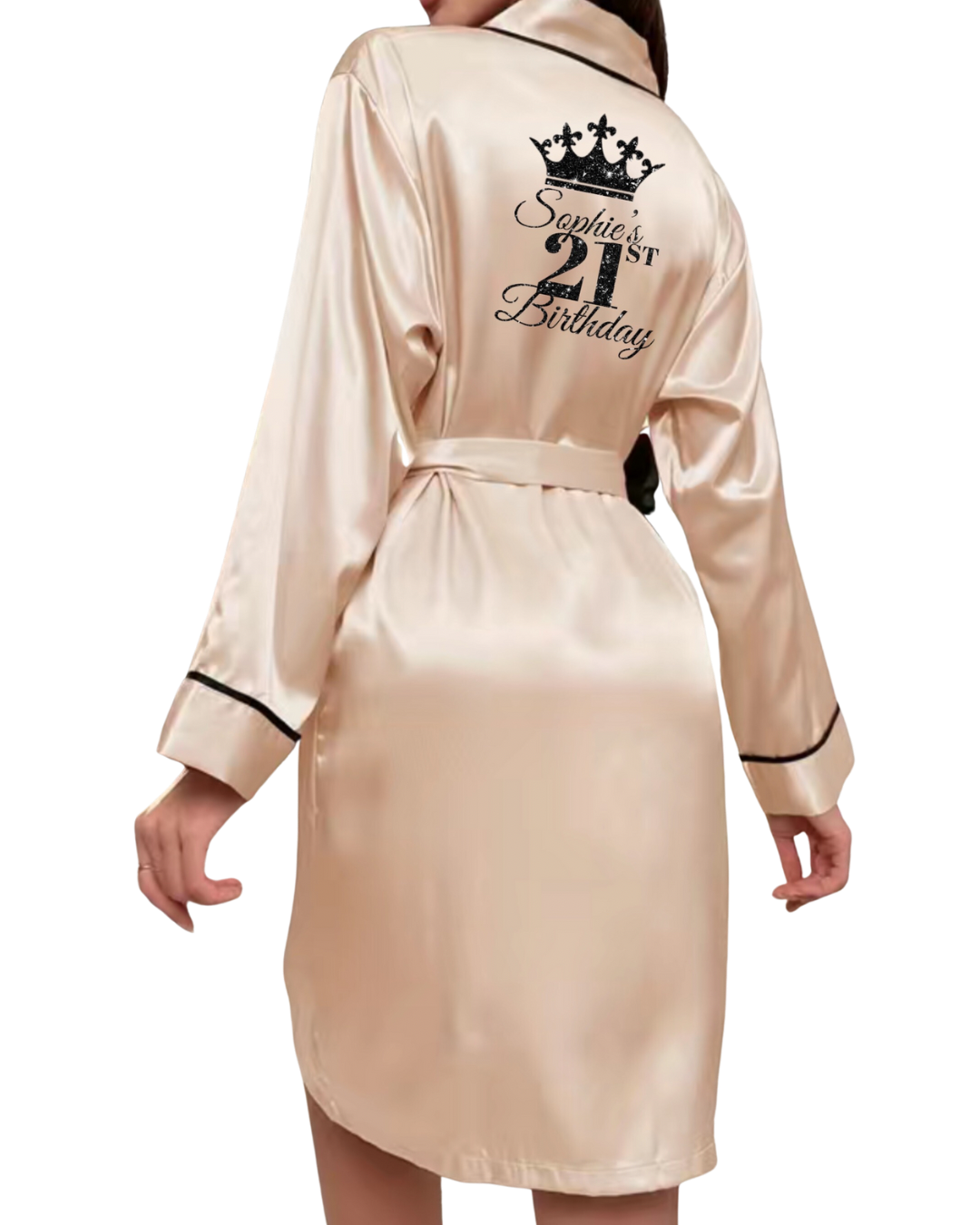 Personalised Satin Piped Robe