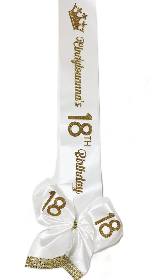 Personalised Satin Bow Sash xo