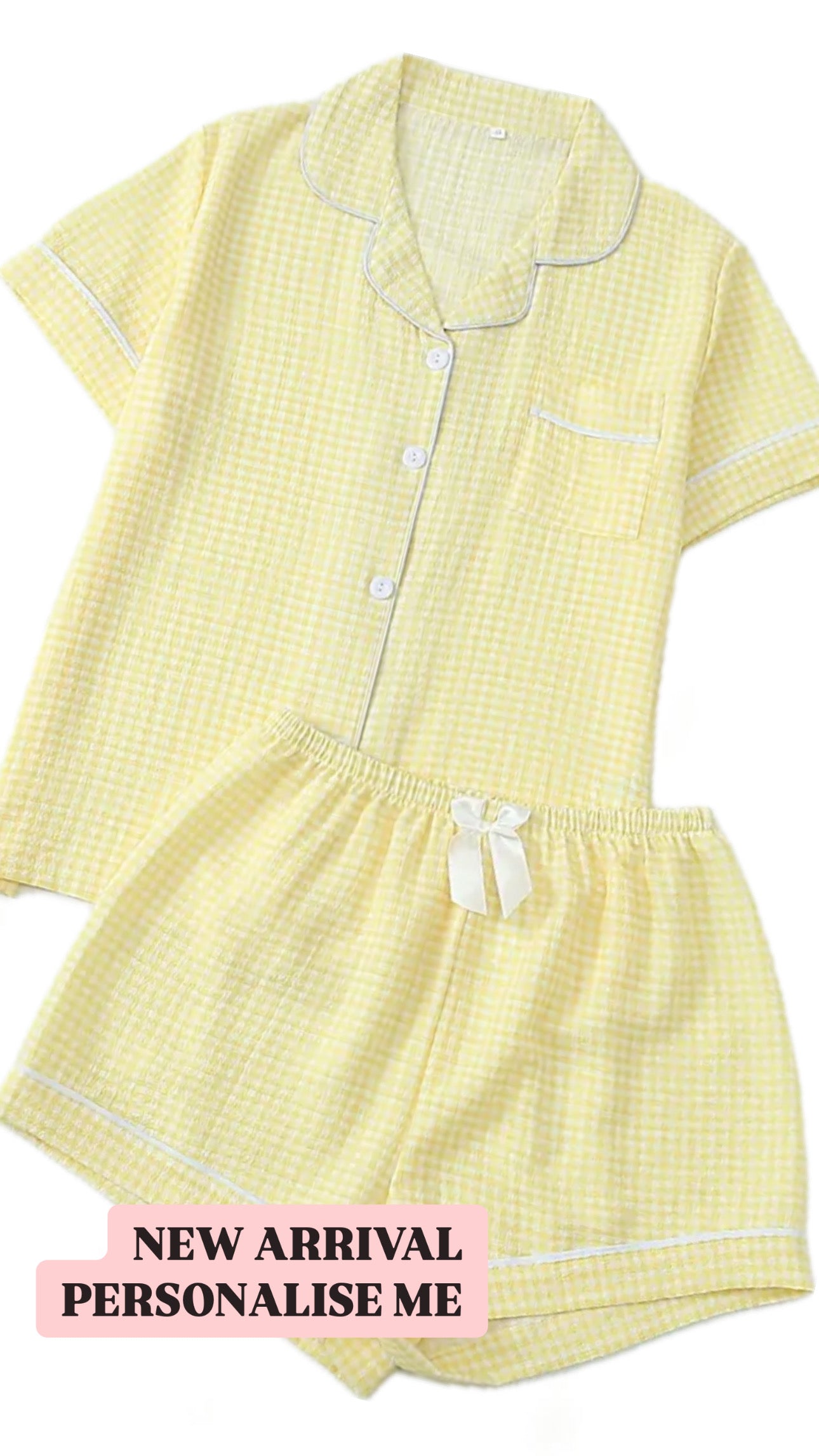 Lemon Checked Shirt Pjs