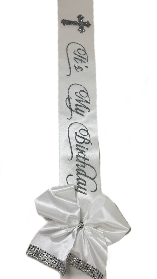 Personalised Satin Bow Sash xo