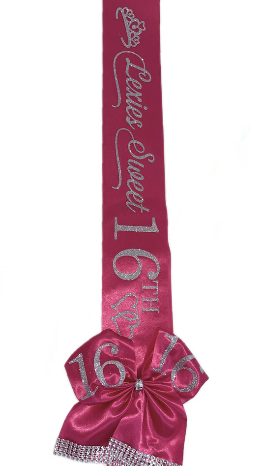 Personalised Satin Bow Sash xo