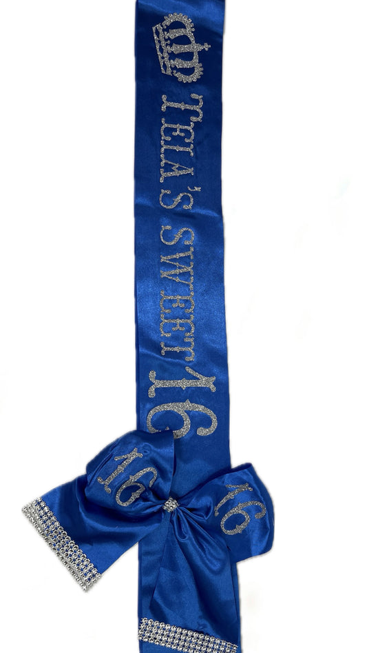 Personalised Satin Bow Sash xo