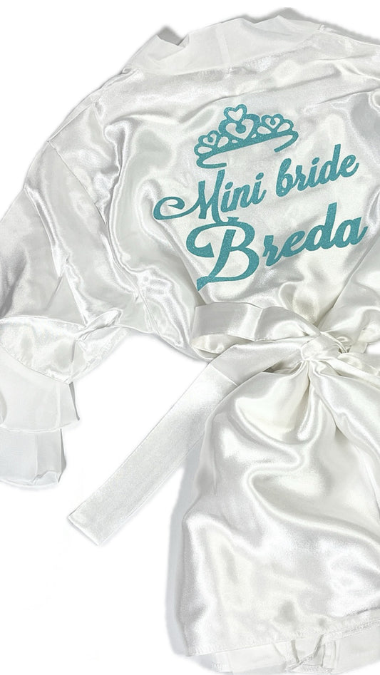 Kids | Personalised Ruffle Robe | Ivory
