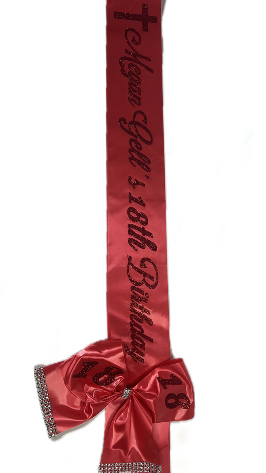 Personalised Satin Bow Sash