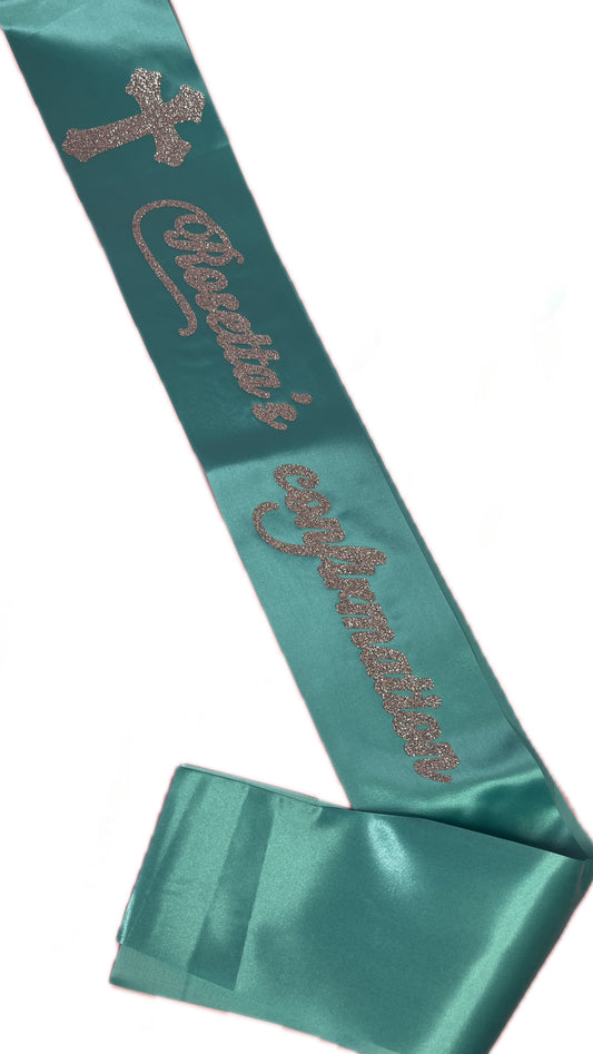 Personalised Tiff Blue Sash xo