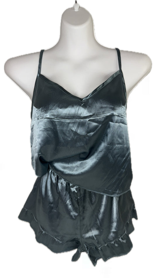 Dusky Blue Ruffle Cami Set