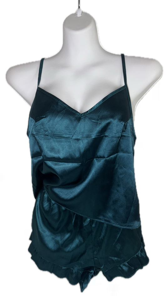 Dark Green Ruffle Cami Set