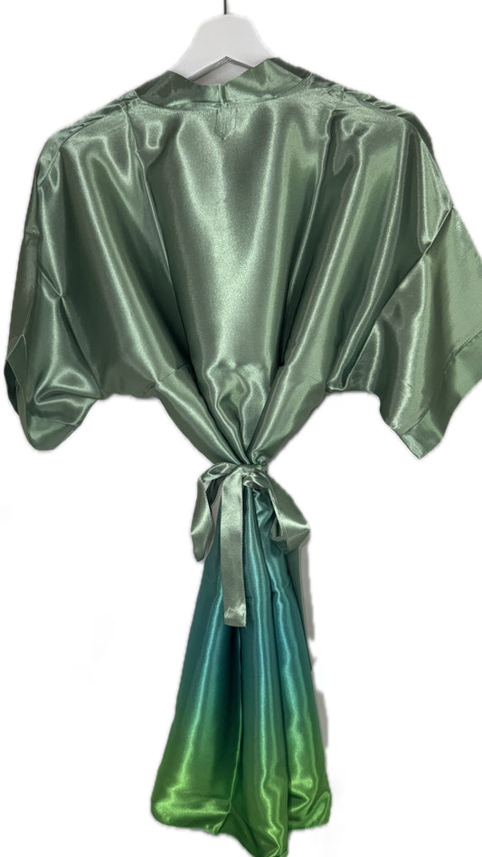 Green Ombre Satin Robe