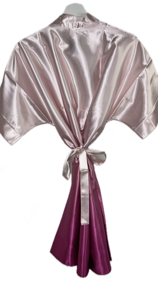 Pink Ombre Satin Robe
