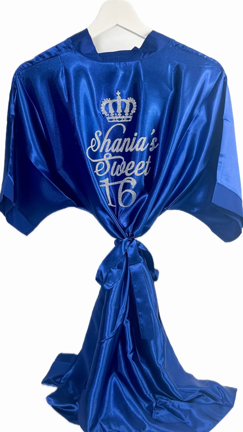 Royal Blue Satin Robe