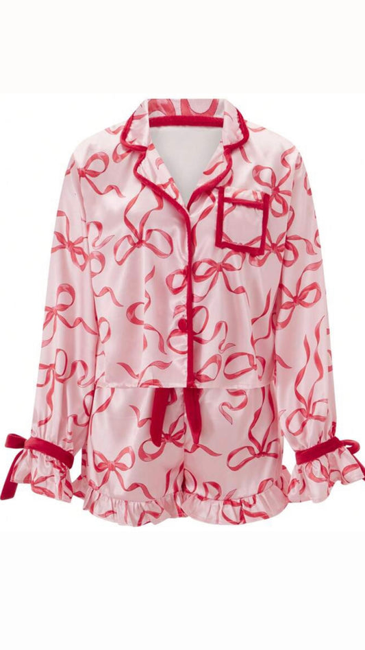 Pink & Red Bow Pjs