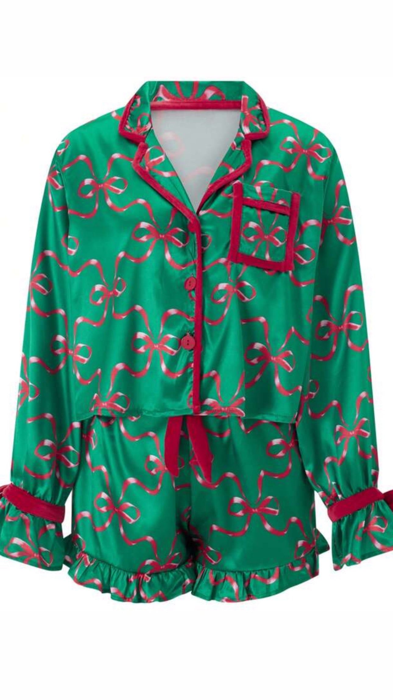 Candy Cane Bow Pjs