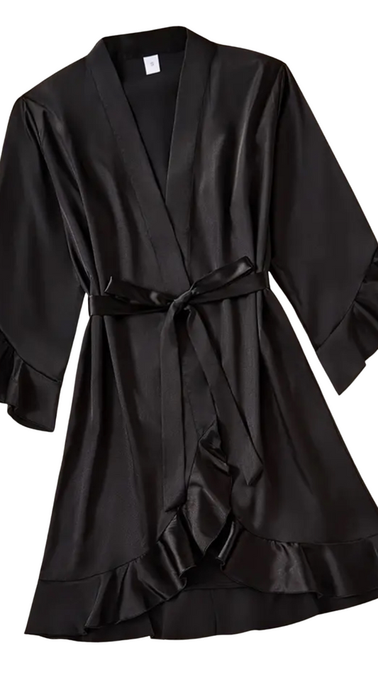 Satin Ruffle Robe