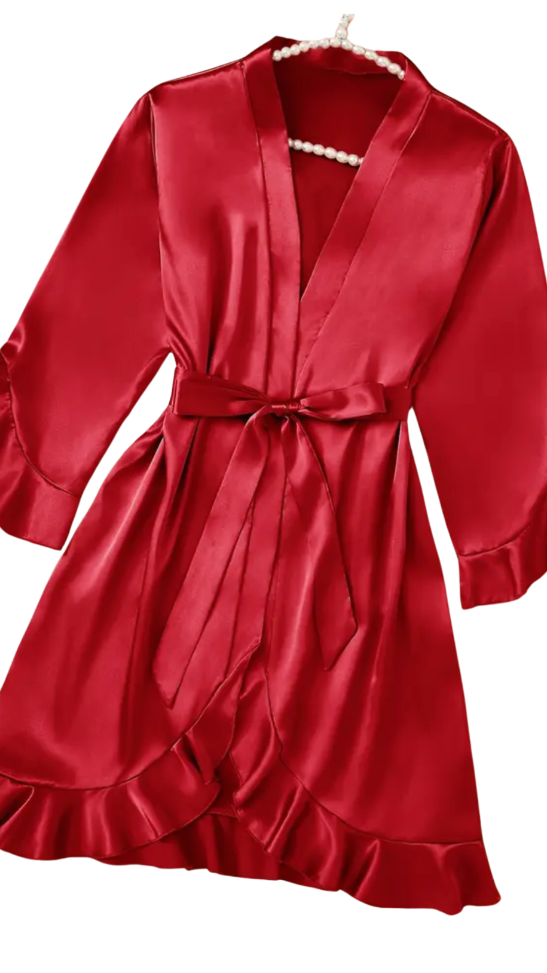 Satin Ruffle Robe