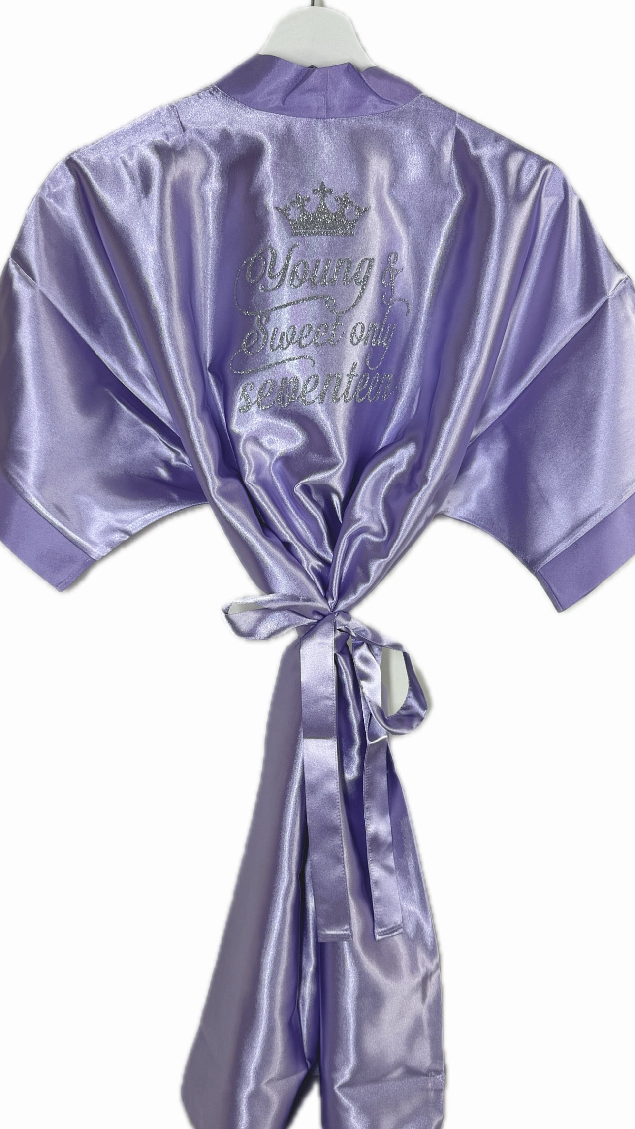 Kids | Personalised Satin Robes | Lilac
