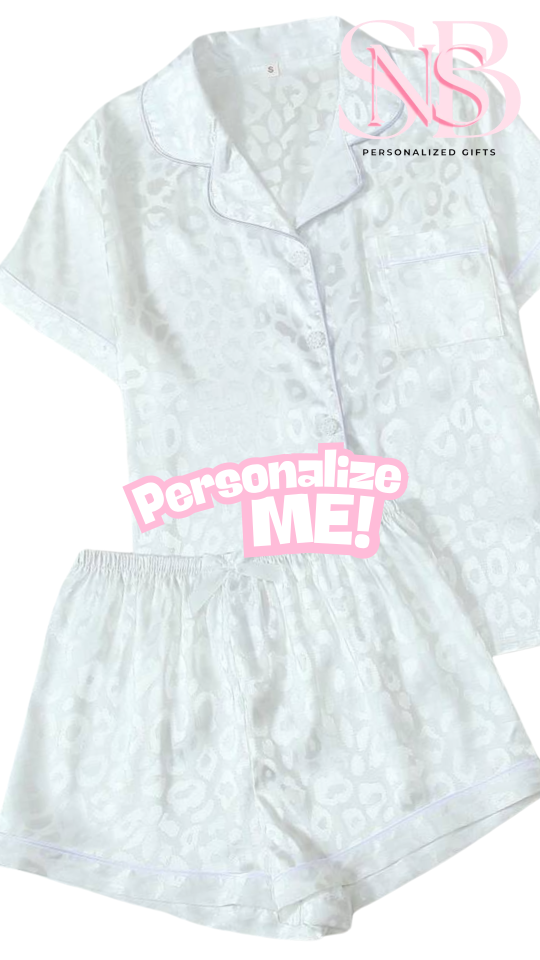 Satin Leopard Short Shirt Set