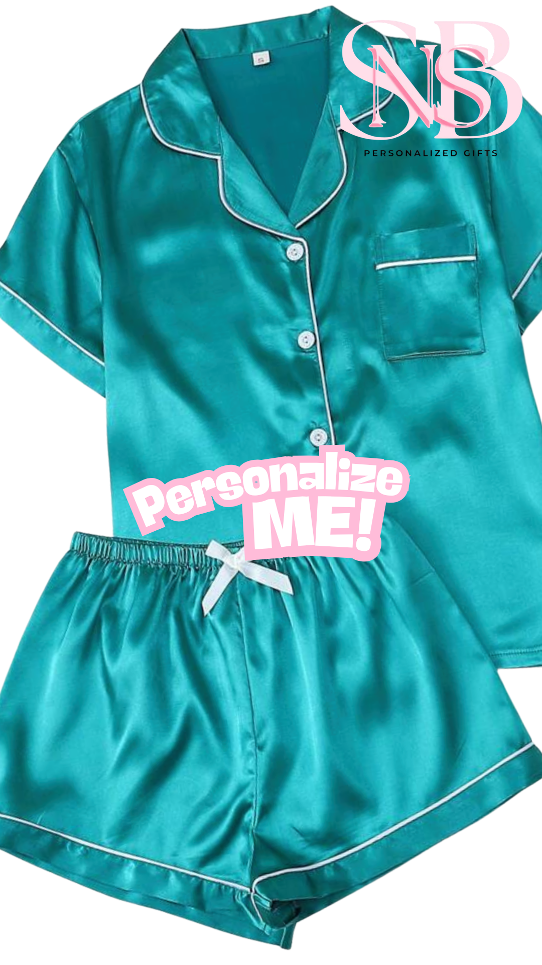 Satin Short Shirt Set | Green