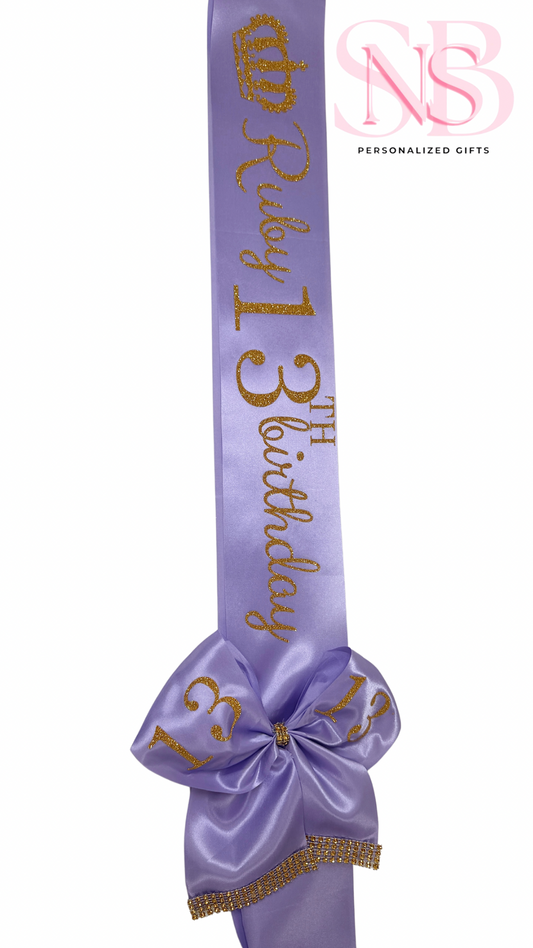 Personalised Satin Bow Sash xo