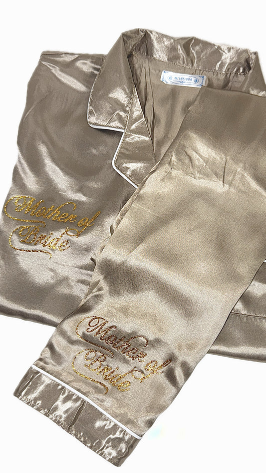Satin Full Length Pjs | Champagne