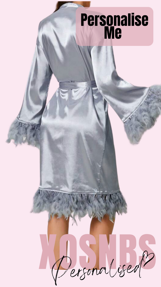 Feather Satin Robe