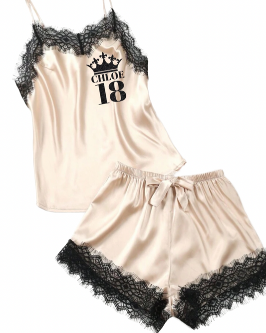 Lace Satin Cami Set