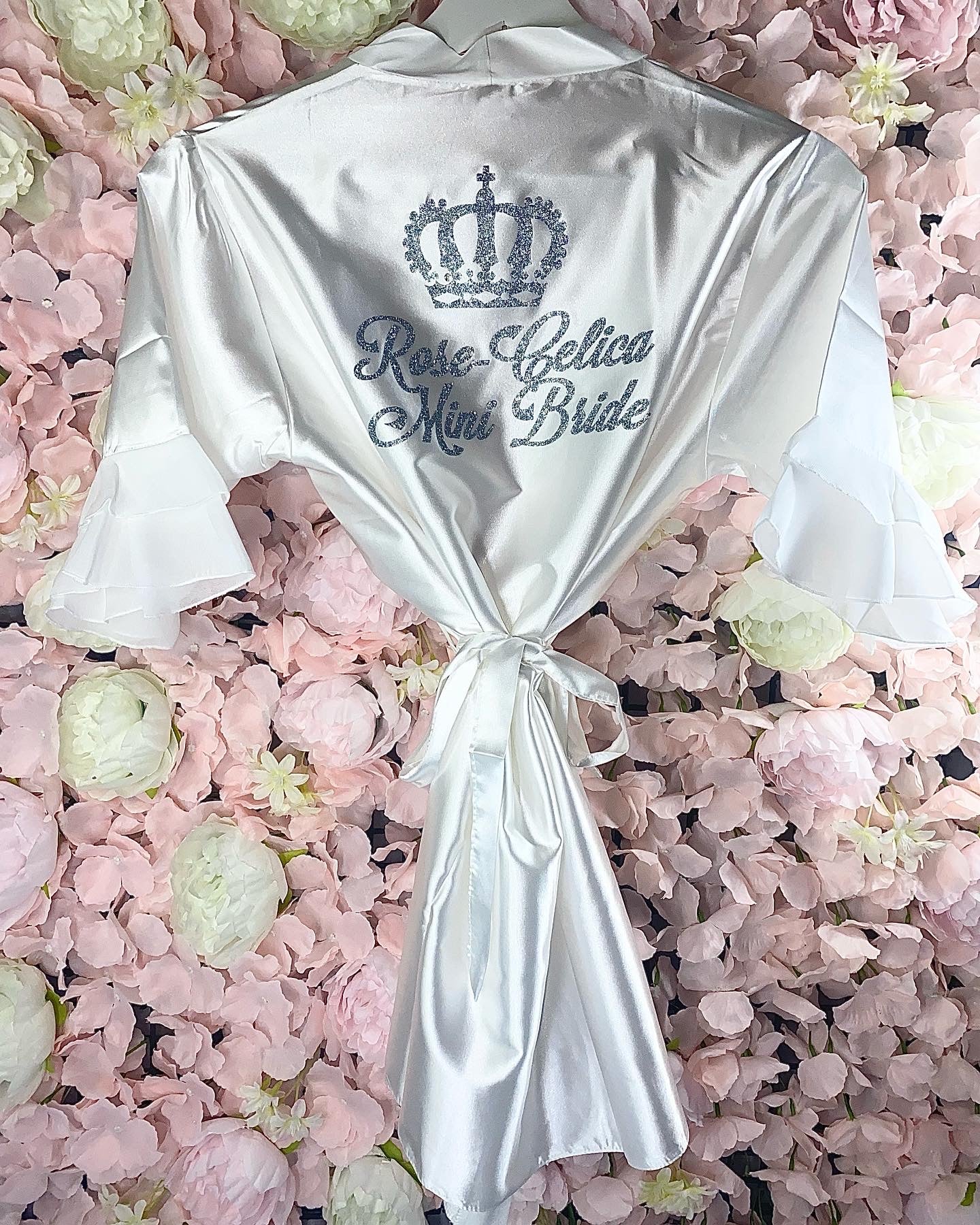 SALE Personalised Ruffle Robe | Ivory