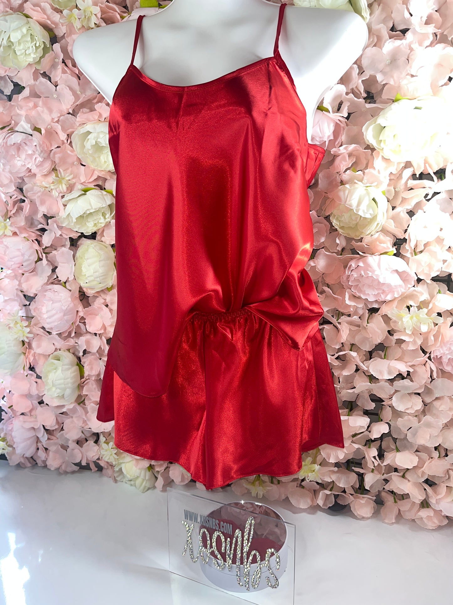 Red Satin Cami Set