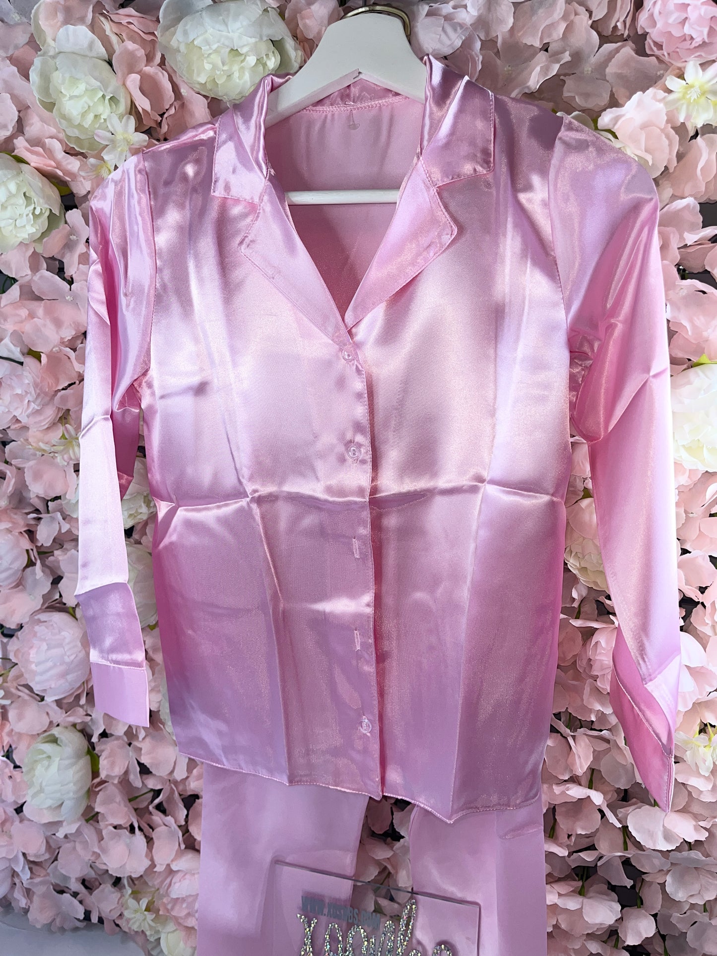 Baby Pink Full length Satin Pjs