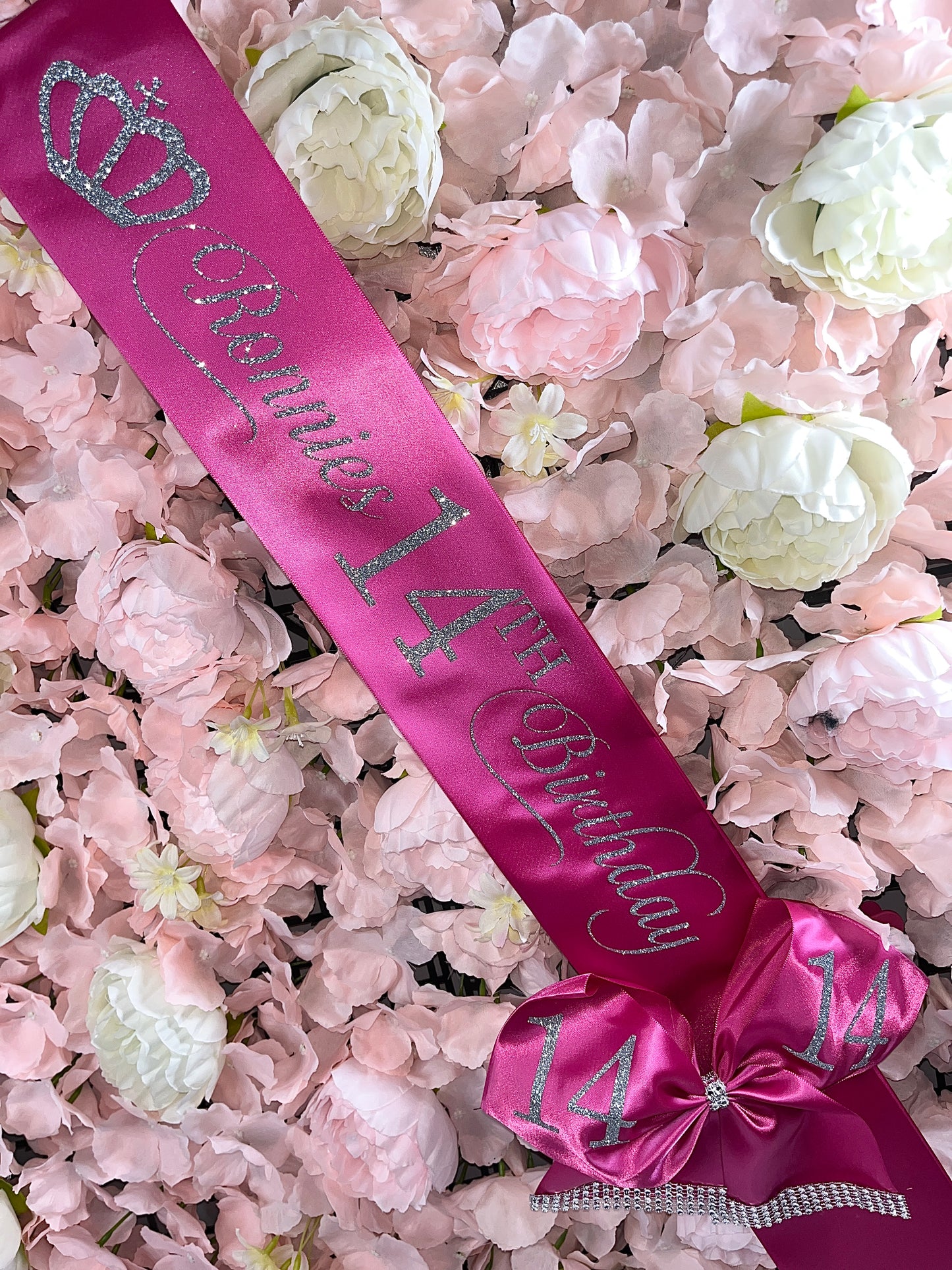 Personalised Satin Bow Sash xo