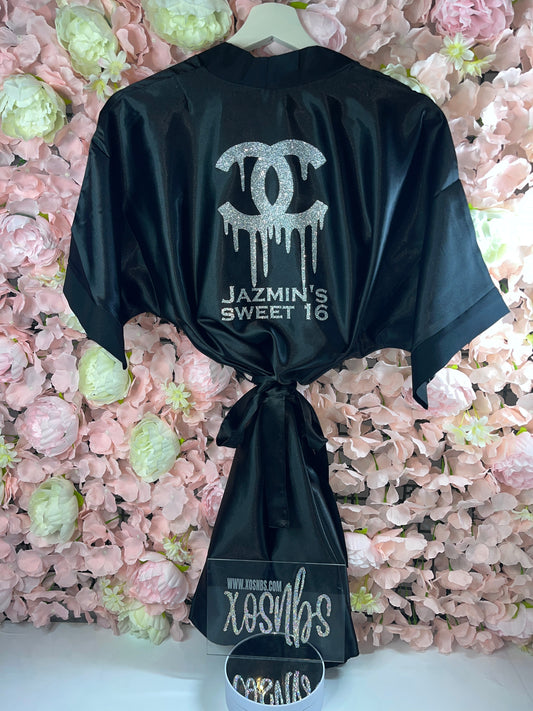 Black Satin Robe