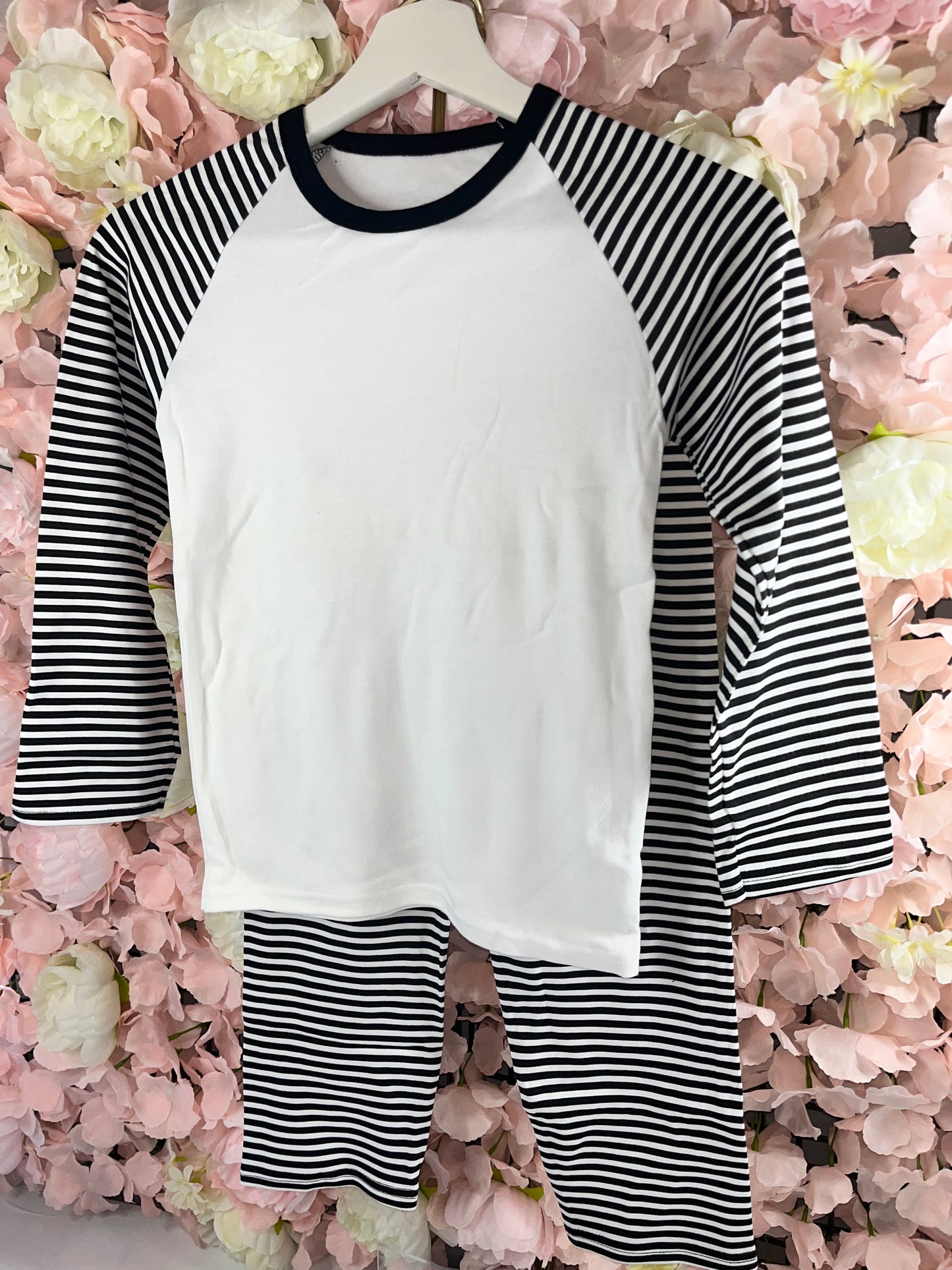 Black and white stripe pjs