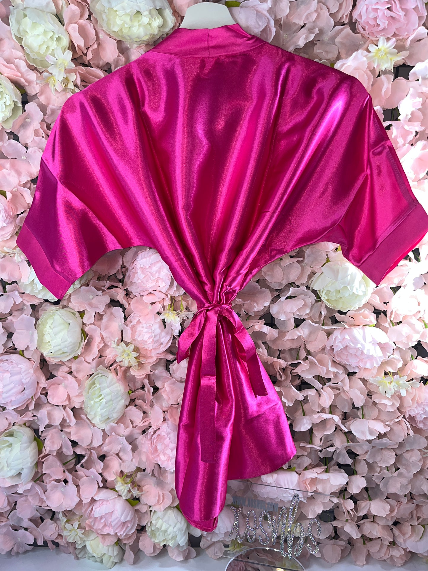 Hot pink satin robe