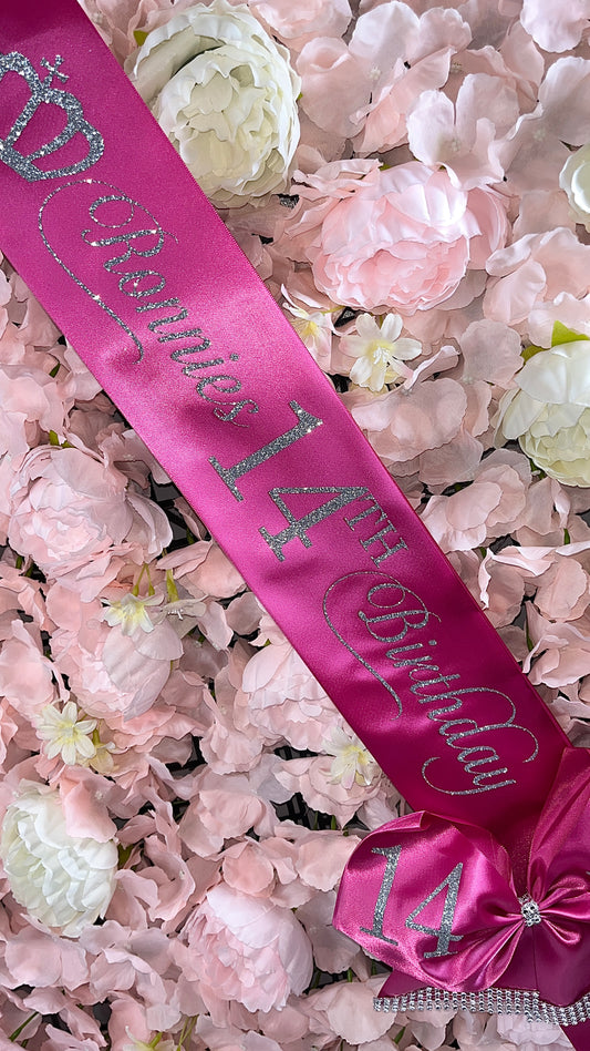 Personalised Satin Bow Sash xo