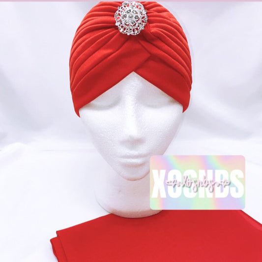 Rhinestone Turban & Matching Sarong | More Colours Available