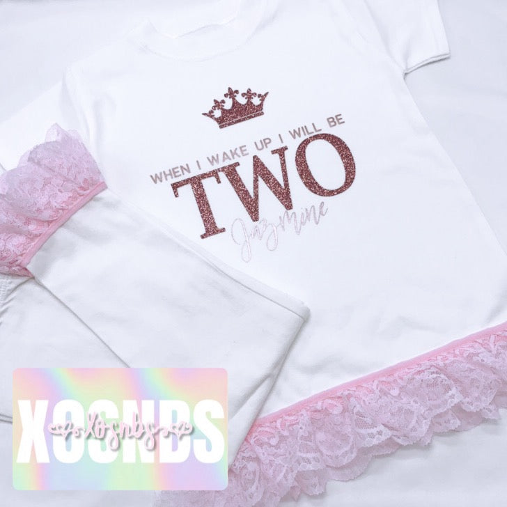 Personalised Ruffle Frill Pyjamas | Kids Sizing