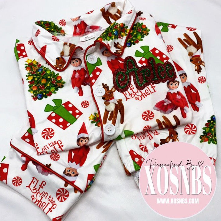 Elf Pjs | Ruffle Trim Sets Also Available