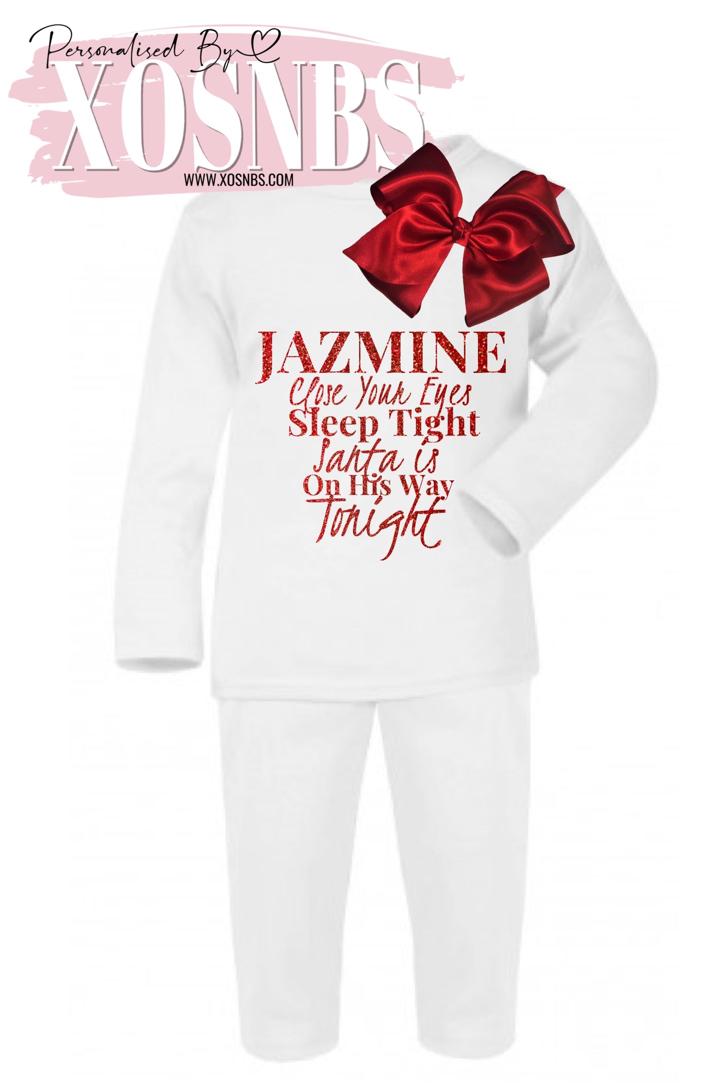 Personalised Bow Pjs